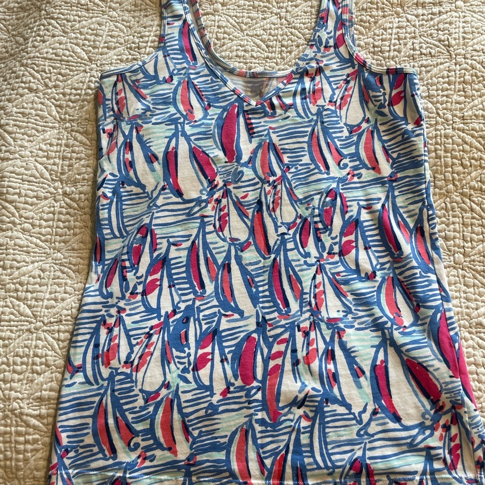 Lilly Pulitzer Tank Top size medium sailboat print (runs small)